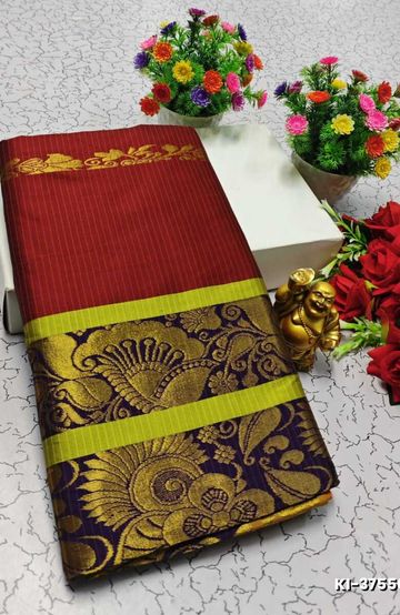 MODERN FANCY SOFT SILK SAREES WITH BUTTA DESIGN - PURPLE COLOUR (1)