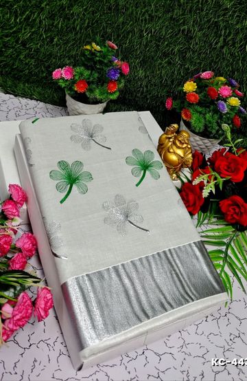 BRIDAL SILK GOLD SILVAR AND COPPER ZARI WEAVE AND WEDDING ART SILK SAREES - LITE GREEN (1)