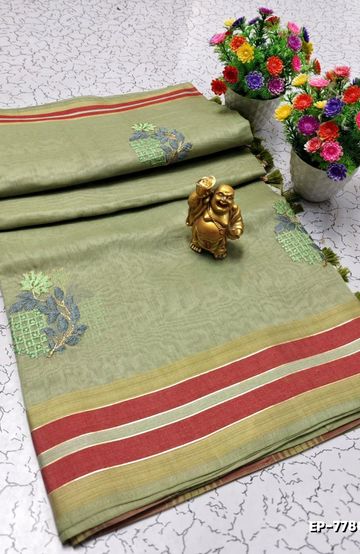 Luxurious heavy work blouse fabric with floral goldwork jaal border - MERUN (8)