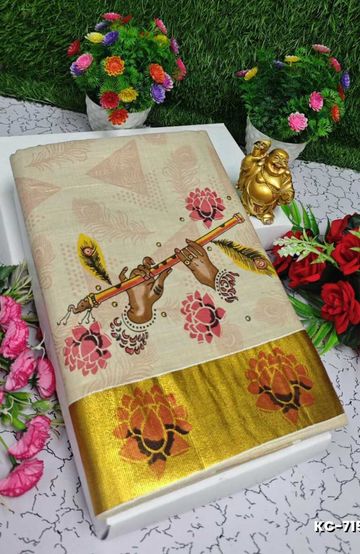 Traditional Checked Silk Saree Premium Design Border Zari Design - GRAY