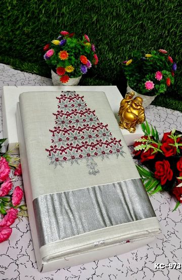 TRENDING KERALA SPECIAL FULL WORK EMBOSSED DIGITAL PRINTING TISSUE SAREE COLLECTIONS - AS COLOR (6)