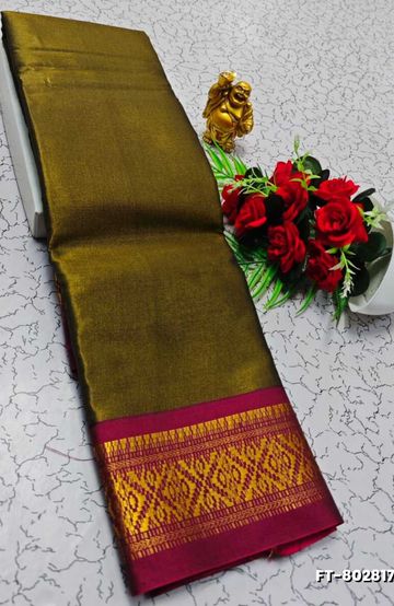 1000 Butta premium Soft Silk Saree weddings, festivals, traditional Wear - BOTTLE GREEN (1)