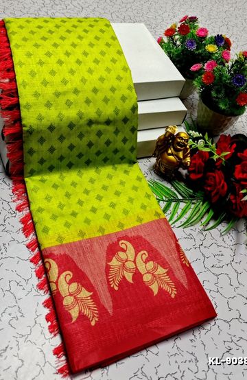 DEGITAL KARGIL PRINTED  COTTON TYPE SAREE - FLORAISON GREEN (1)