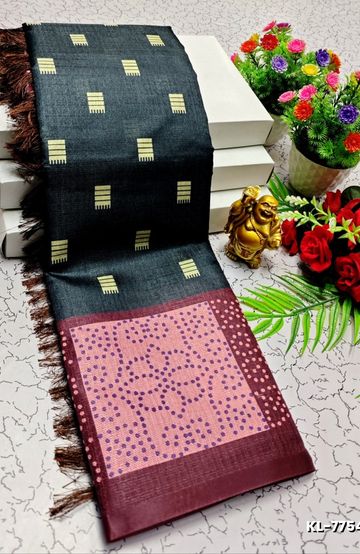 BRIDAL SILK GOLD SILVAR AND COPPER ZARI WEAVE AND WEDDING ART SILK SAREES - LIGHT PINK (8)