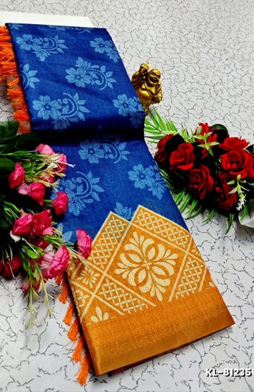 Dailywear cotton sarees all over body flower designpattern design premium look lightweight comfortable wear - MEJANTA