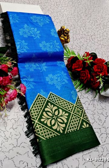 Designer Multi-Color Floral Print Blouse Fabric - CORAL COLOUR