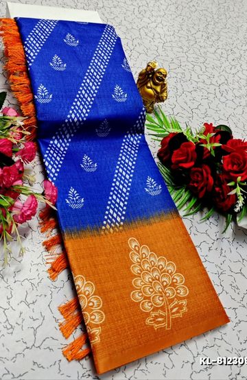Korvai kotanji Trendy & Fancy bhutta and 2/100 Silk Cotton Sarees Function wear - EMERALD COLOUR