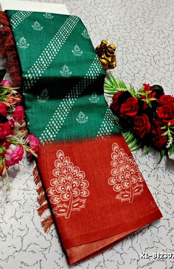 TRENDING KERALA SPECIAL FULL WORK EMBOSSED DIGITAL PRINTING TISSUE SAREE COLLECTIONS - PETCH (6)