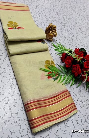 Designer Multi-Color Floral Print Blouse Fabric - BOTTLE GREEN