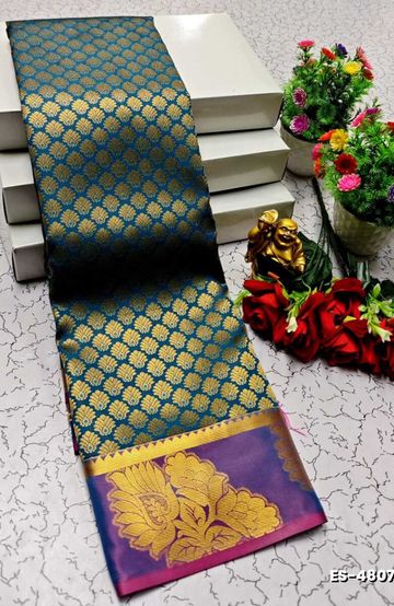 Samuthrika / Vasthrakala Bridal Silk Saree Wedding Saree - YELLOW COLOR (1)