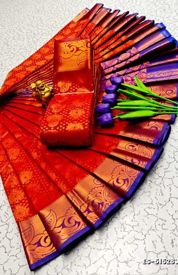 ELITE BRIDAL PICK &PICK SILK SAREES AND WEDDING ART SILK SAREES - TOMATO COLOUR (1)