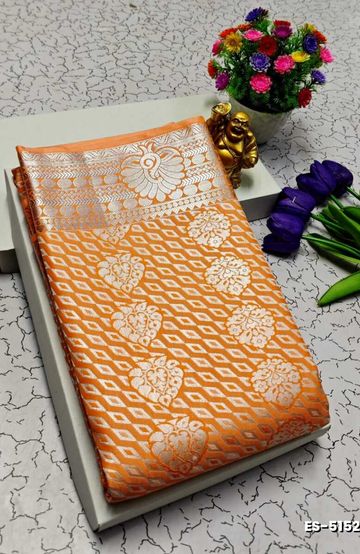 ELITE BRIDAL PICK &PICK SILK SAREES AND WEDDING ART SILK SAREES - ORANGE (5)