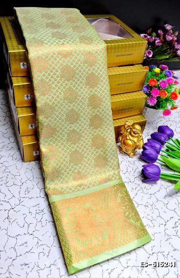 ELITE BRIDAL PICK &PICK SILK SAREES AND WEDDING ART SILK SAREES - LIGHT GREEN (8)
