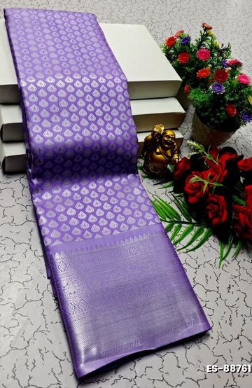 MODERN FANCY SOFT SILK SAREES WITH BUTTA DESIGN - ORANGE (1)