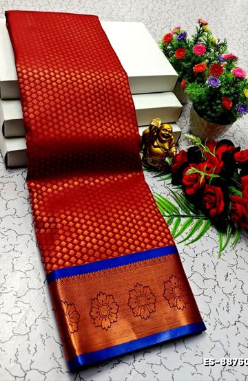 Dailywear cotton sarees premium look lightweight comfortable wear - BLUE COLOUR (1)