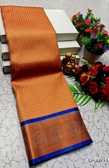 Designer Multi-Color Floral Print Blouse Fabric - ICE BLUE