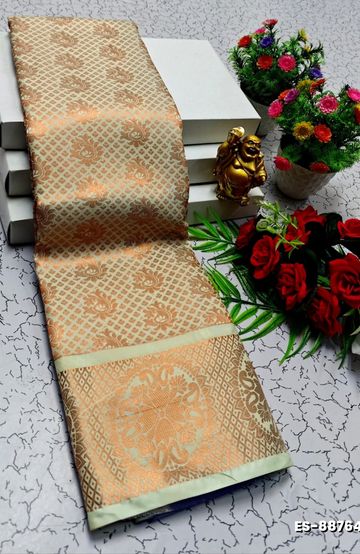 Banaras with our banarasi cotton fabric — a beautiful fusion of classic artistry and breathable comfort wear saree - FLORAISON GREEN (2)