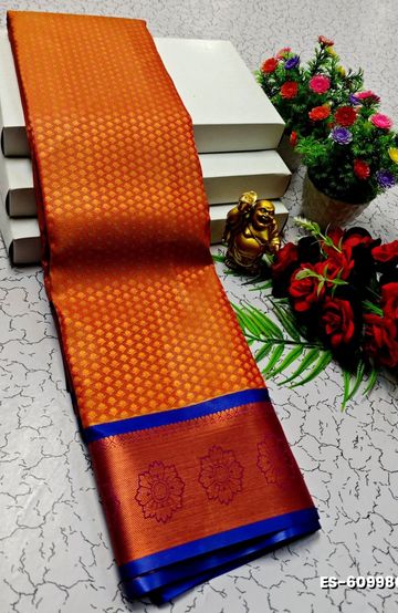 ELITE BRIDAL PICK &PICK SILK SAREES AND WEDDING ART SILK SAREES - TANGERINE COLOUR (3)