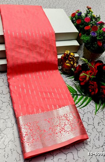 ELITE BRIDAL PICK &PICK SILK SAREES AND WEDDING ART SILK SAREES - CORAL COLOUR (5)