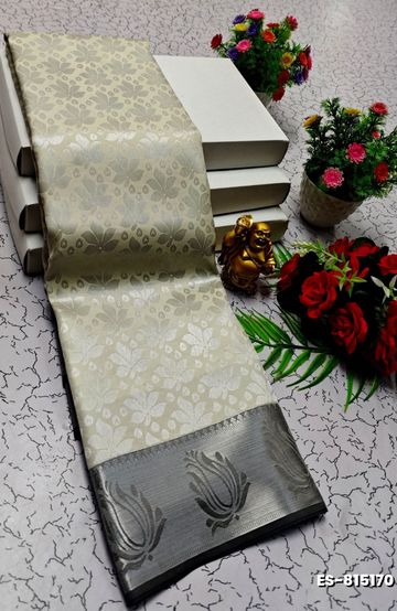 KUBERA ELITE BRIDAL RAPIER FANCY LIGHT WEIGHT SILK TYPE SAREES FUNCTION WEAR - WHITE (2)