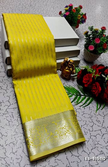 BRIDAL SILK GOLD SILVAR AND COPPER ZARI WEAVE AND WEDDING ART SILK SAREES - LIGHT PEACH (2)