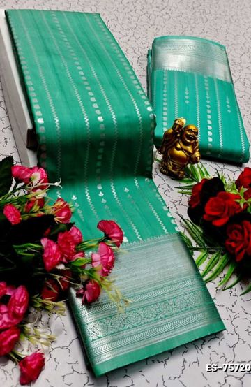 MODERN FANCY SOFT SILK SAREES WITH BUTTA DESIGN - NORMAL  BLUE (1)