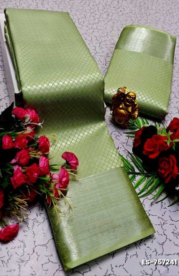 BRIDAL RAPIER COPPER SILK  FANCY  LIGHT WEIGHT SILK  SAREES - BABY PINK