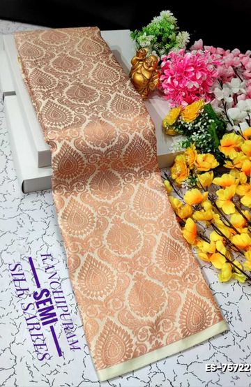 Elegant Silk Dhoti Shirt & Saree Couple Combo coordinated look for special occasions - CREAM COLOR (3)