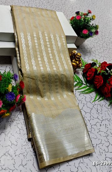 MODERN FANCY SOFT SILK SAREES WITH BUTTA DESIGN - ORANGE (1)