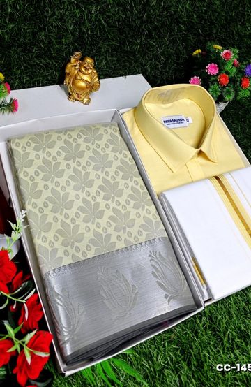 COUPLE COMBO MATCHING AND MATCHING TRADITIONAL SET MATCHING COMBO FOR FESTIVAL SEASONS - CREAM (2)