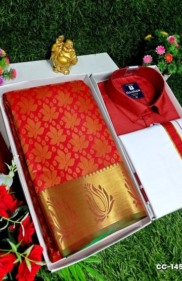 COUPLE COMBO MATCHING AND MATCHING TRADITIONAL SET MATCHING COMBO FOR FESTIVAL SEASONS - RED (2)