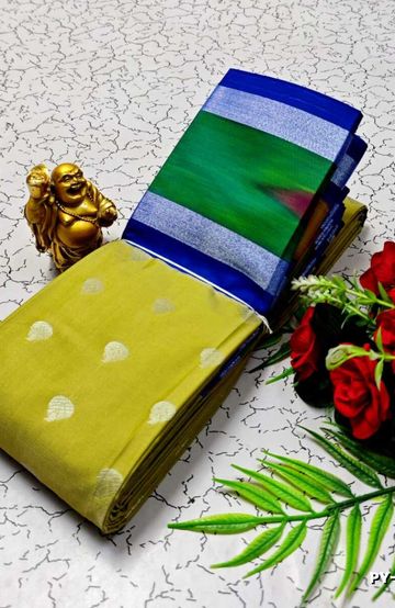 BANARASI POCHAMPALLY ALL OVER BODY SILVAR ZARI BUTTA DESIGN   FUNCTION WEAR SOFT SILK SAREES - FLORAISON GREEN