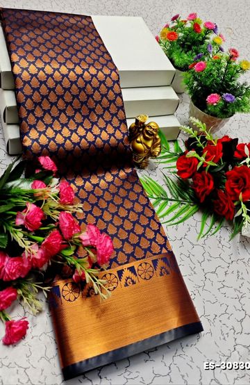 Elegant Floral Dola Silk Saree with Zari Border - CREAM (1)