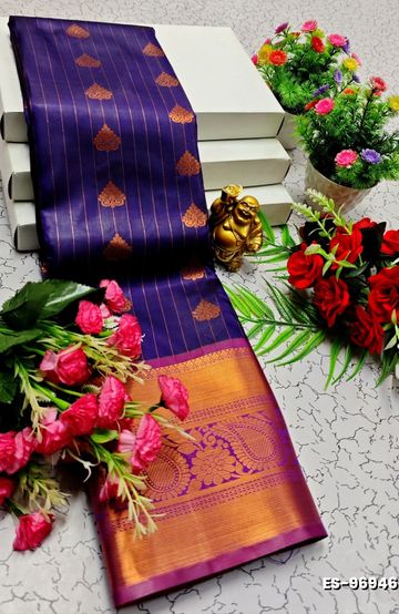 Premium fancy saree soft  silk saree rapier fancy light weight silk type sarees  function wear - BROWN