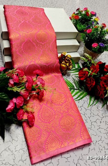 Designer Multi-Color Floral Print Blouse Fabric - BLUE SHADE