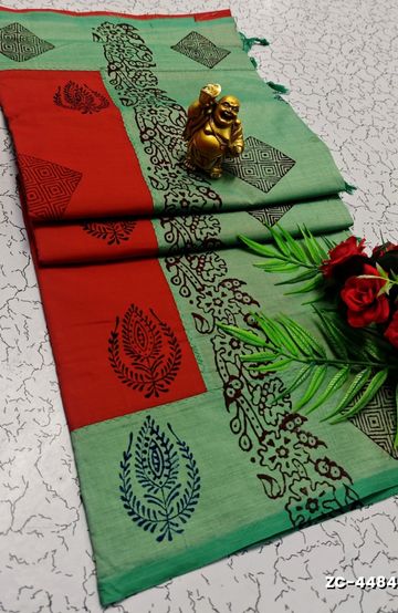 BRIDAL SILK GOLD SILVAR AND COPPER ZARI WEAVE AND WEDDING ART SILK SAREES - LITE GREEN (1)