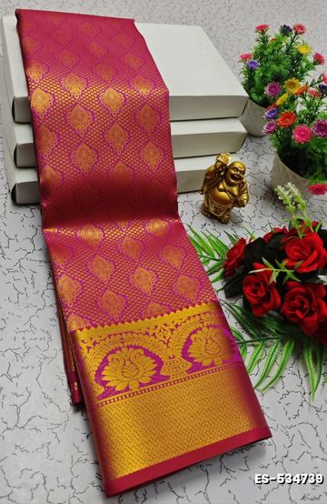 BRIDAL SILK GOLD SILVAR AND COPPER ZARI WEAVE AND WEDDING ART SILK SAREES - VADAMALLI (1)