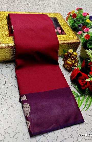 VAALAINAAR (VAZHAI) PATTU SOFT SILK SAREES FUNCTION AND FESTIVALS PERPECT WEAR - MEJANTA (2)