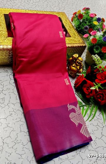 VAALAINAAR (VAZHAI) PATTU SOFT SILK SAREES FUNCTION AND FESTIVALS PERPECT WEAR - RUBY COLOUR (1)