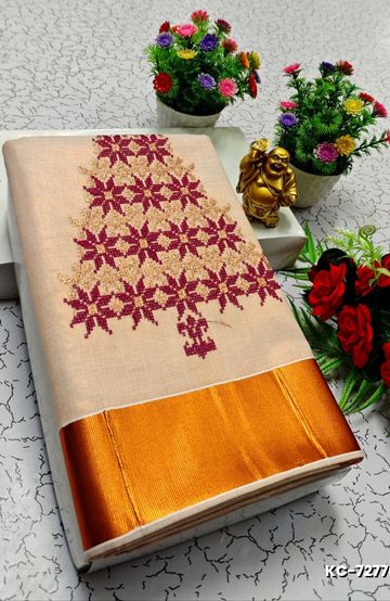 FESTIVAL AND FUNCTION WEAR TRADITIONAL KIDS PATTU PAVADAI STONE WORK DESIGN  - PEACH COLOUR (1)