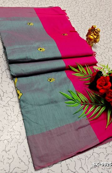 GEORGETTE FANCY SOFT SILK SAREES WITH BLOUSE MODERN FANCY  SAREES - LIGHT BLUE (1)
