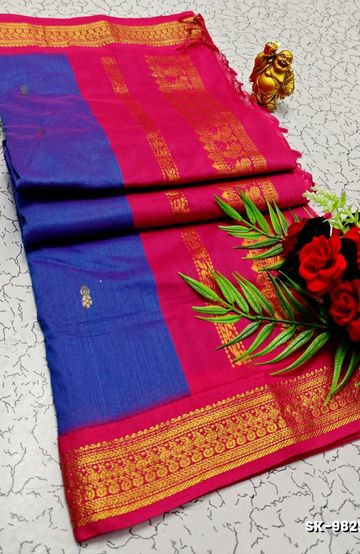 KIDS TRENDY WEAR PATTU PAVADAI SET - BLUE COLOUR