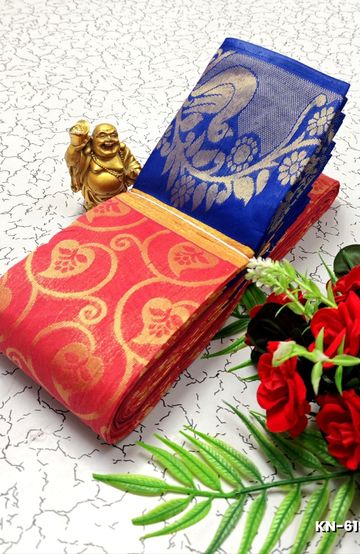 Korvai kotanji Trendy & Fancy bhutta and 2/100  Silk Cotton Sarees Function wear - LIGHT PINK (1)