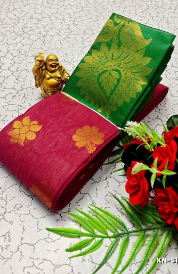 Korvai kotanji Trendy & Fancy bhutta and 2/100  Silk Cotton Sarees Function wear - RUBY COLOUR (1)