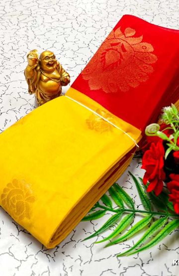 Korvai kotanji Trendy & Fancy bhutta and 2/100 Silk Cotton Sarees Function wear - YELLOW