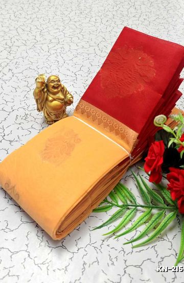 Korvai kotanji Trendy & Fancy bhutta and 2/100 Silk Cotton Sarees Function wear - LIGHT SANDLE