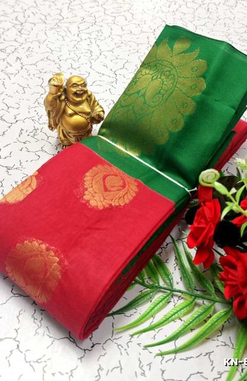 Korvai kotanji Trendy & Fancy bhutta and 2/100 Silk Cotton Sarees Function wear - LIGHT PINK (1)