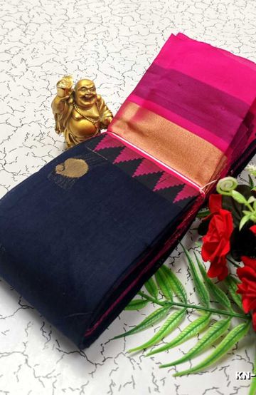 Korvai kotanji Trendy & Fancy bhutta and 2/100 Silk Cotton Sarees Function wear - R BLUE (1)