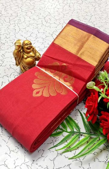 Korvai kotanji Trendy & Fancy bhutta and 2/100 Silk Cotton Sarees Function wear - LIGHT PINK (2)