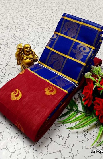 Korvai kotanji Trendy & Fancy bhutta and 2/100 Silk Cotton Sarees Function wear - MAROON COLOR (1)